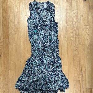 Poupette St. Barth Navy and Teal Midi Dress